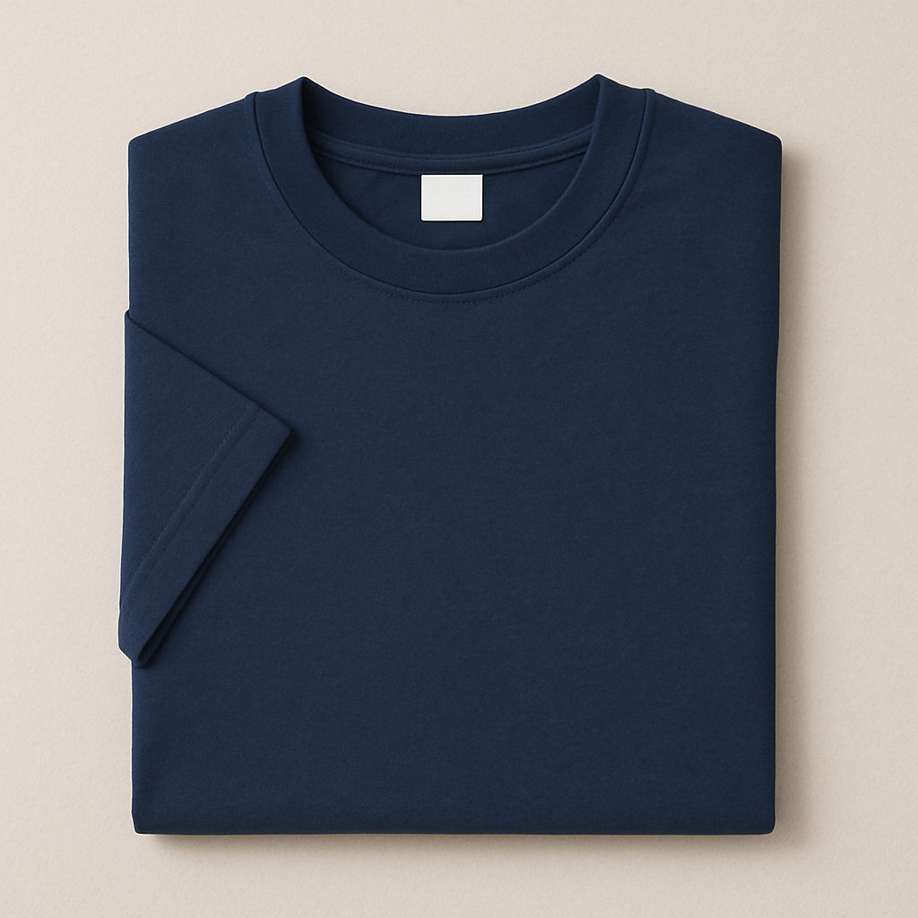 Men’s Cotton Round Neck T-Shirt – Navy Blue