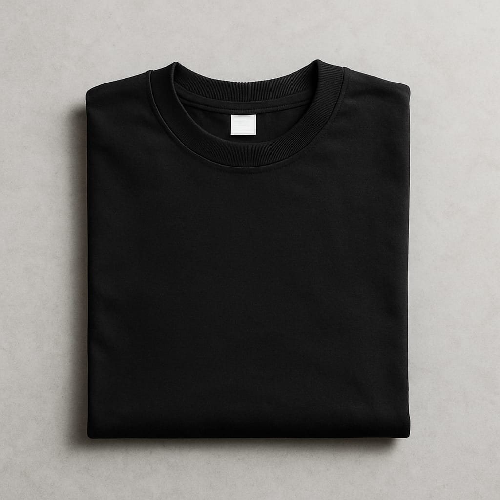 Men’s Cotton Round Neck T-Shirt – Black