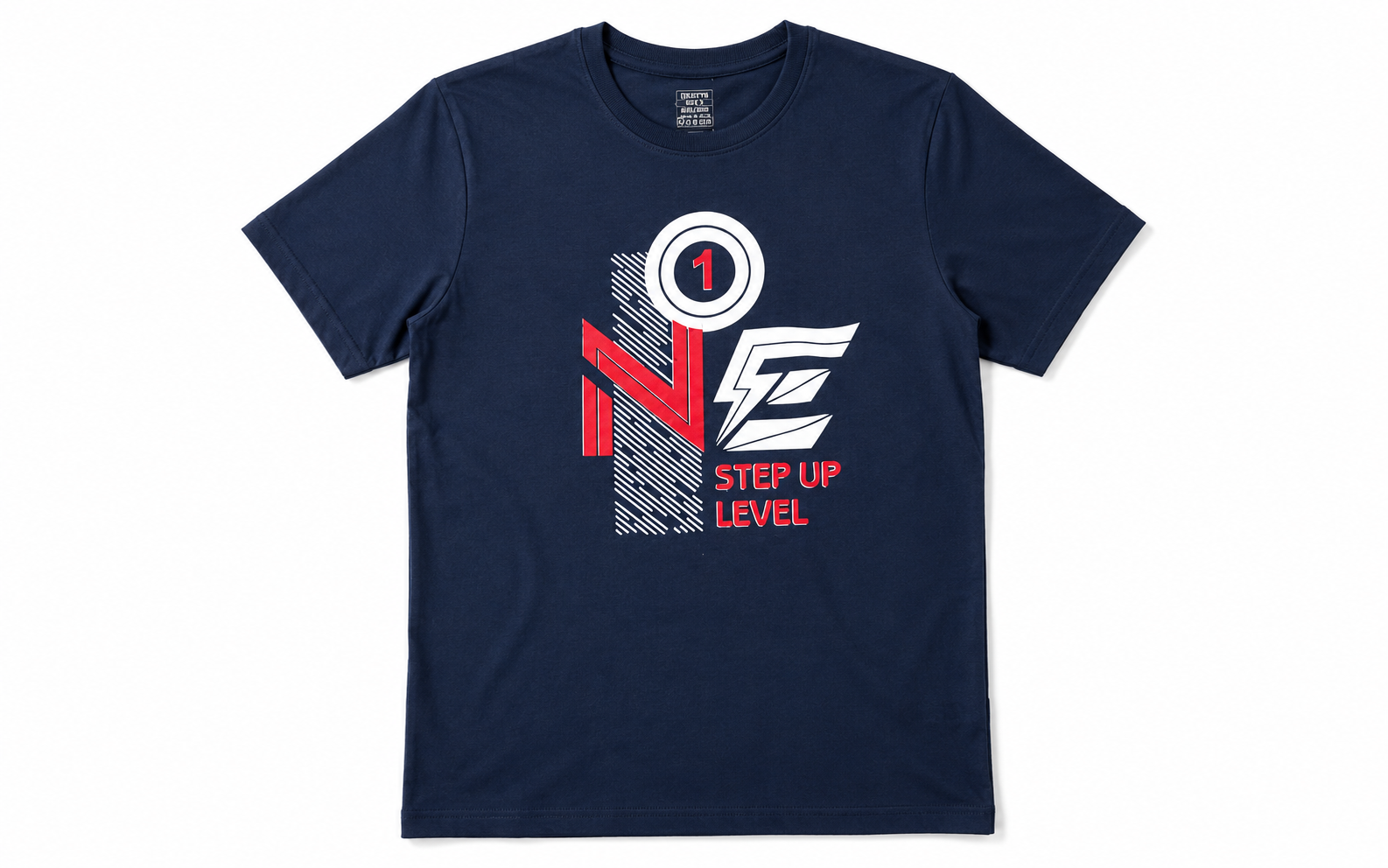Men's Step Up Level Graphic Printed Round Neck T-Shirt