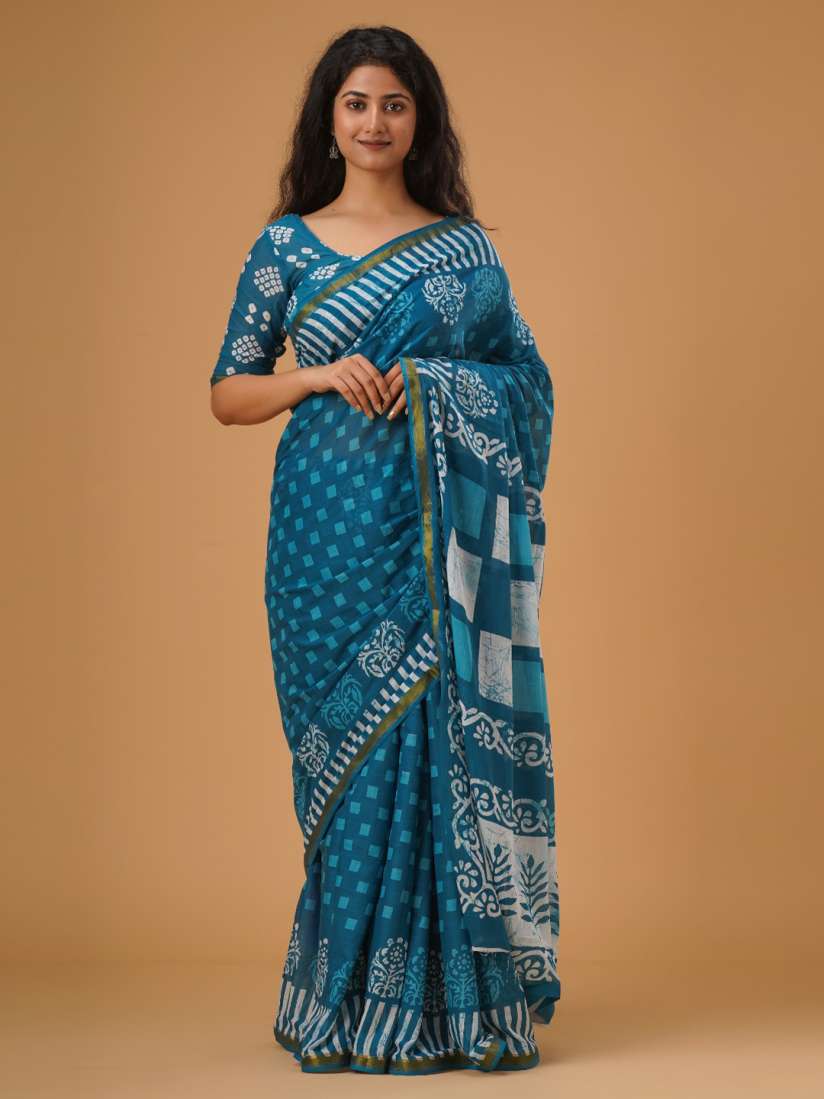 Block Print Saree